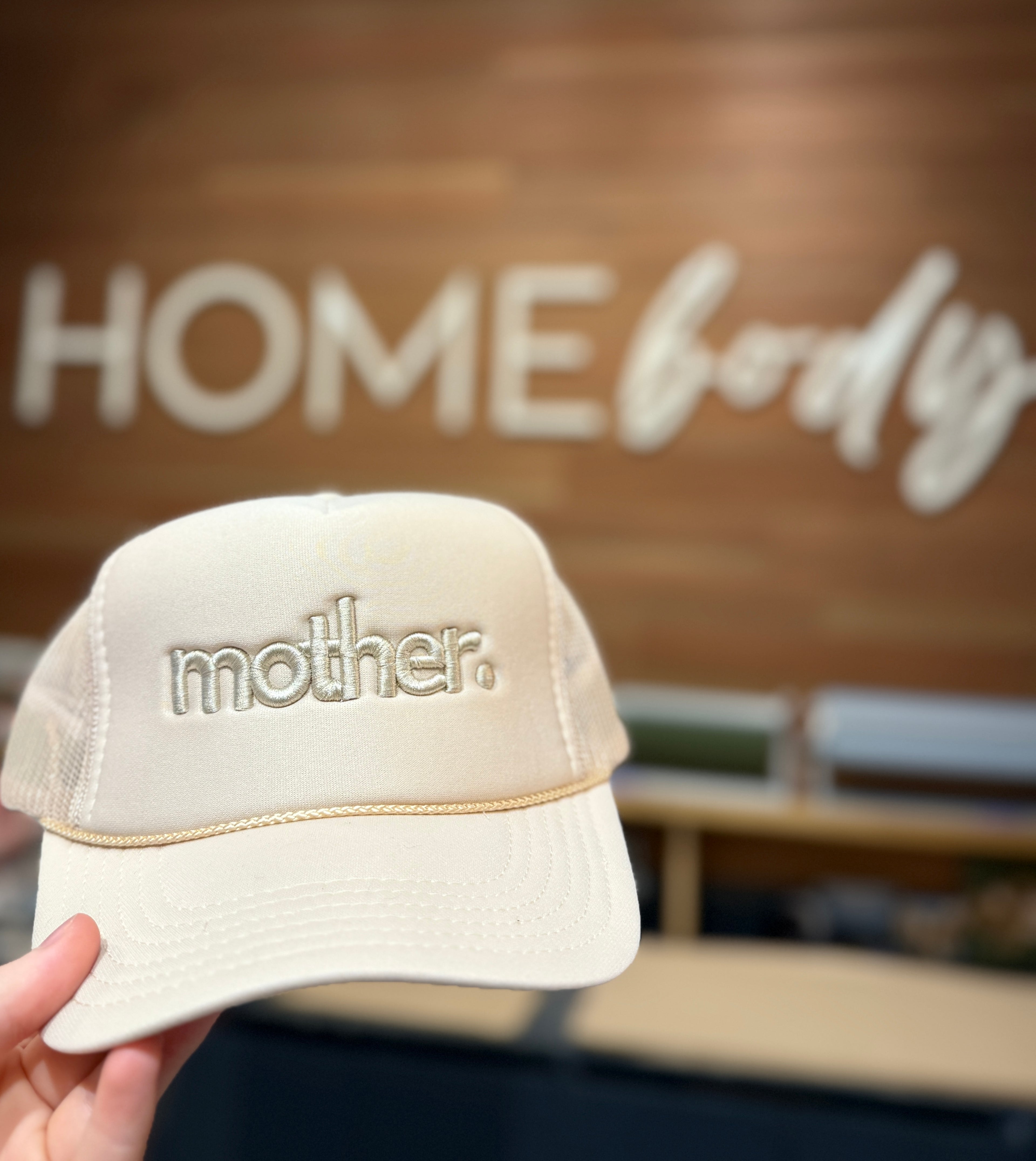 "mother." Embroidered Trucker Hat