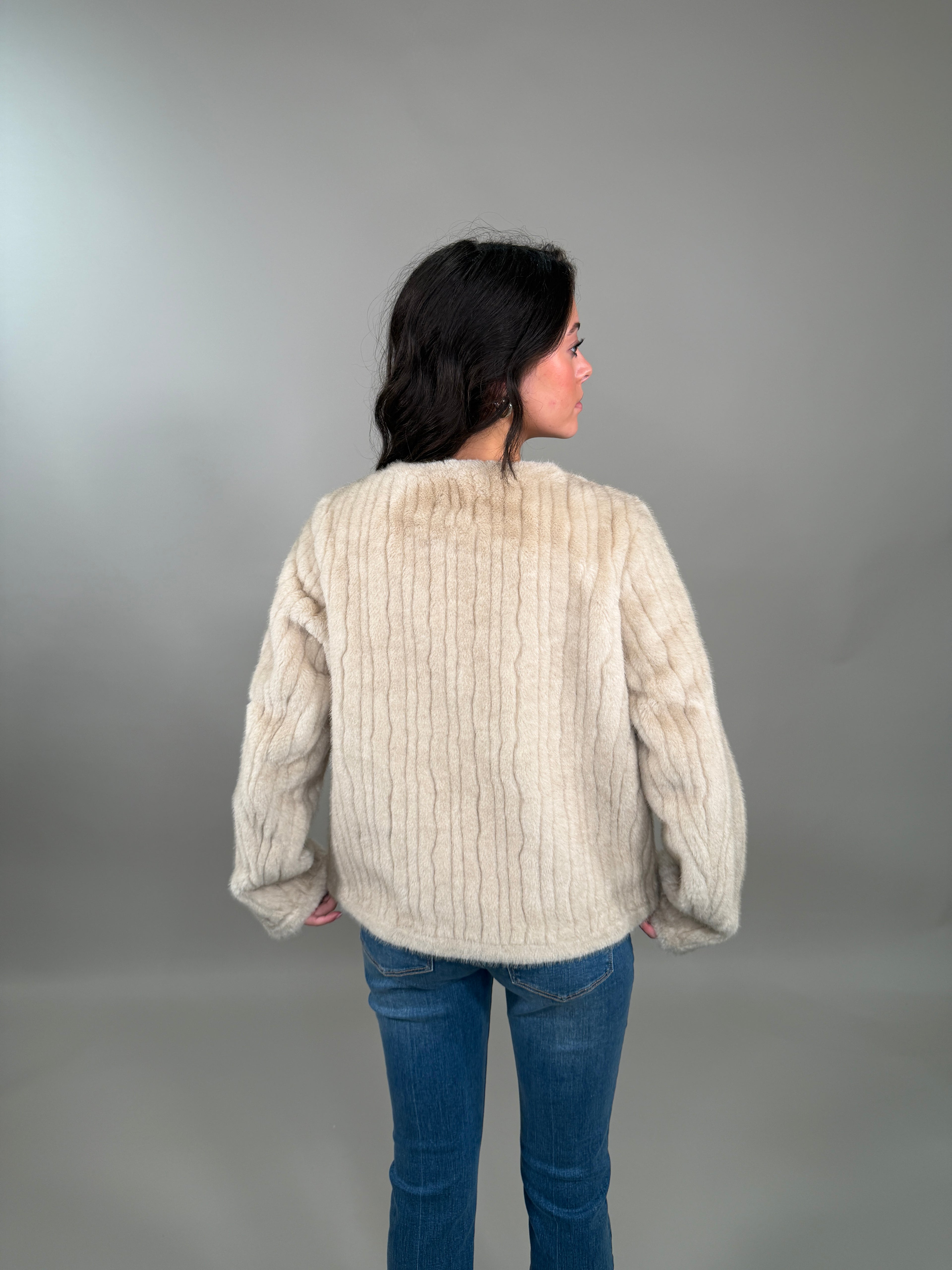 The Luxe Double-Breasted Faux Fur Jacket
