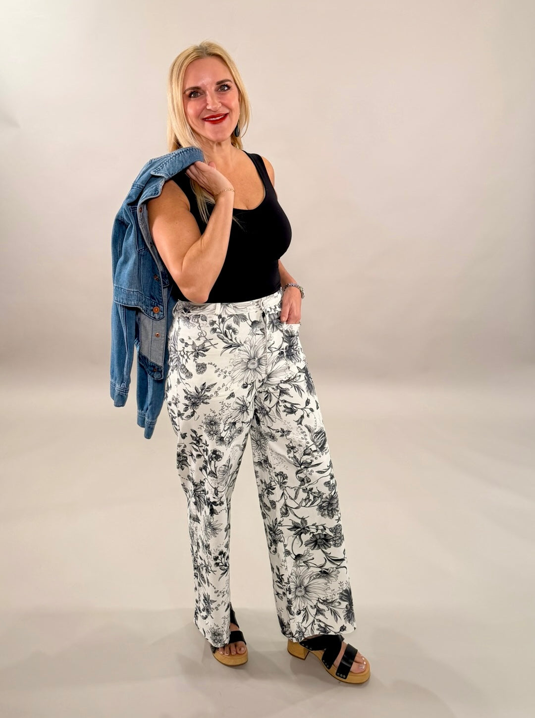 Midnight Garden Straight-Leg Pants