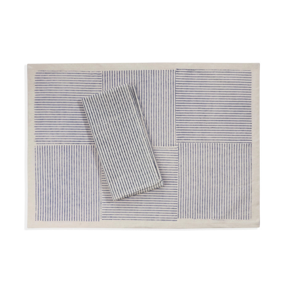 Cerulean Runner, Hand Block Printed Cotton
