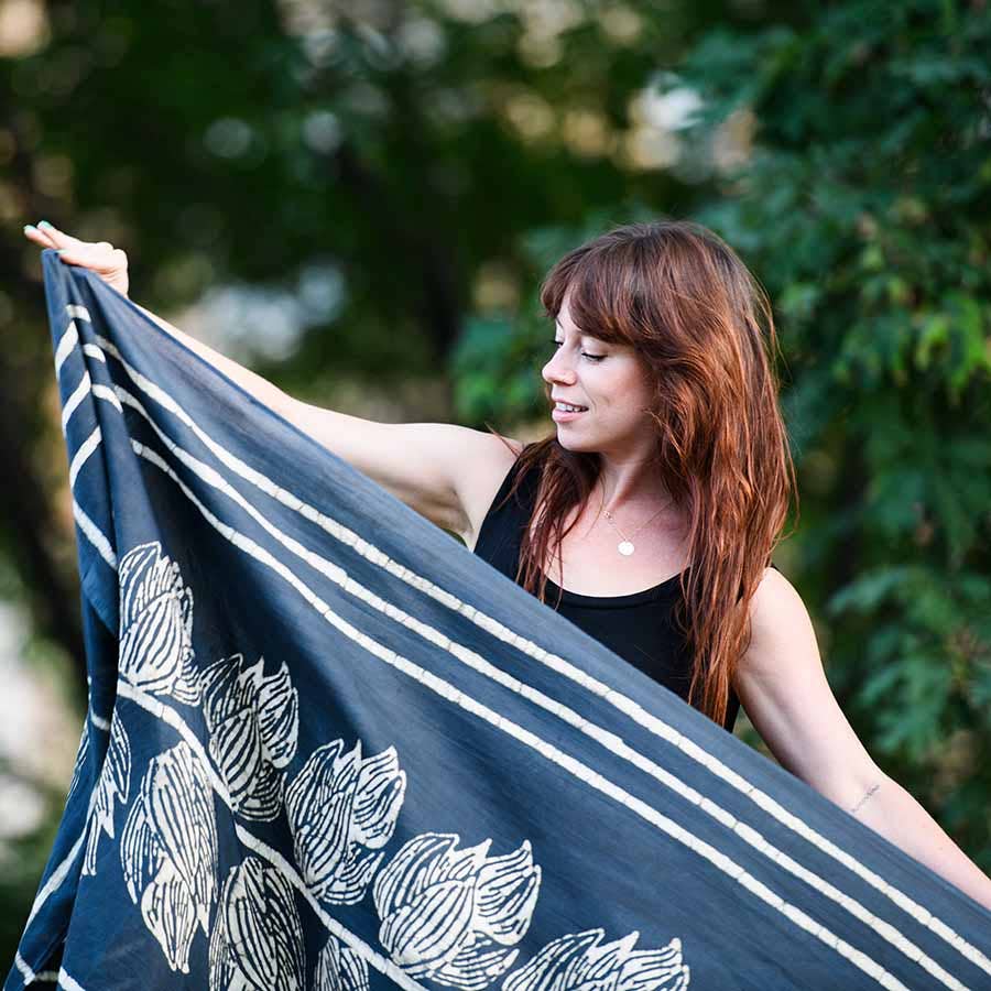 Artisan handmade cotton blockprint women scarf/wrap - Jungle