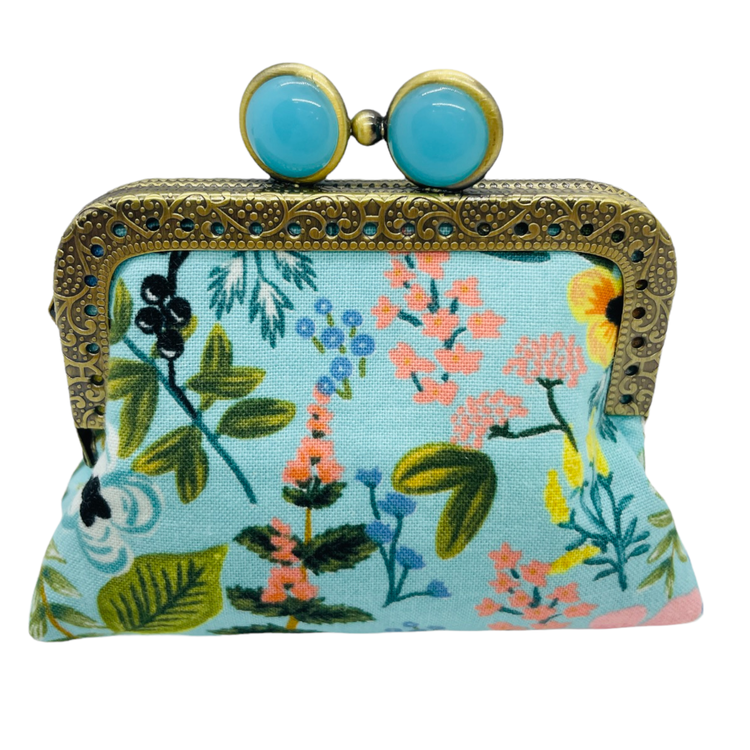 Herb Garden in Mint Mini Clutch Coin Purse