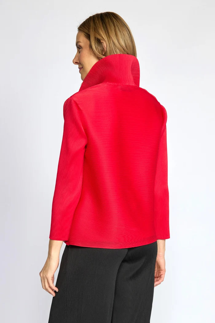 Micro-Pleated Button-Down Shirt