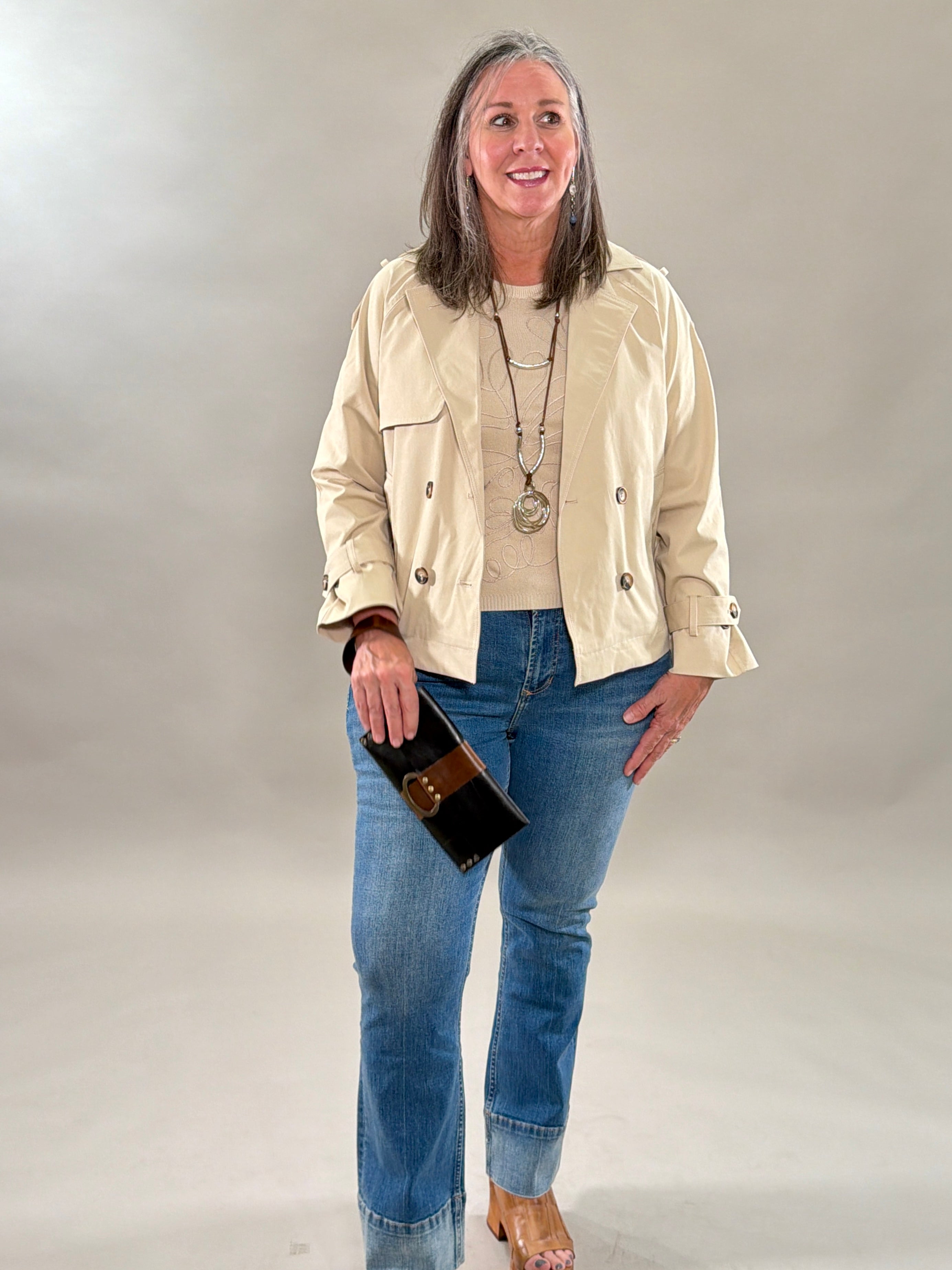 Easy Cropped Trench Coat