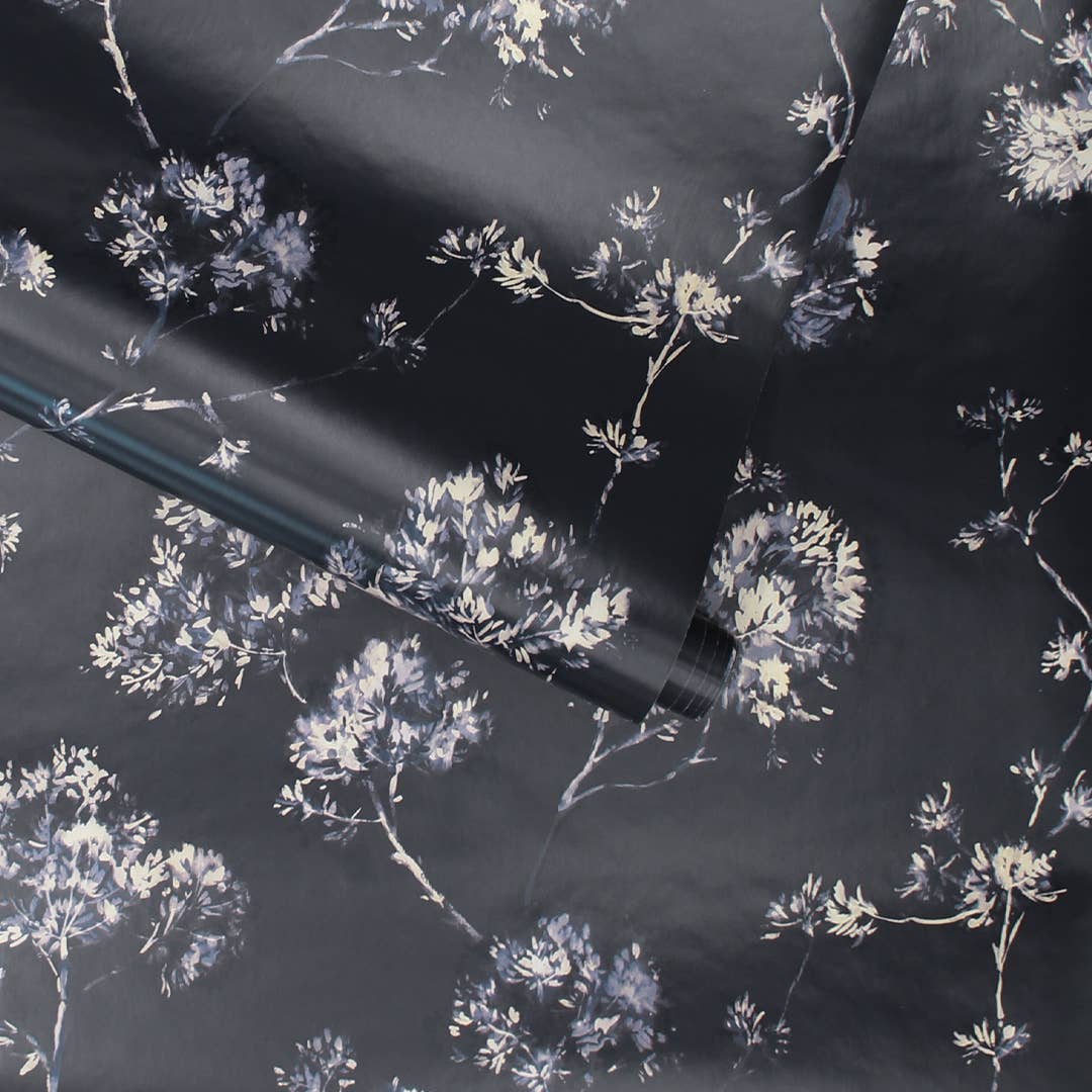 Sun-Bleached Floral Midnight P&Stick Wallpaper, 28 sq. ft.