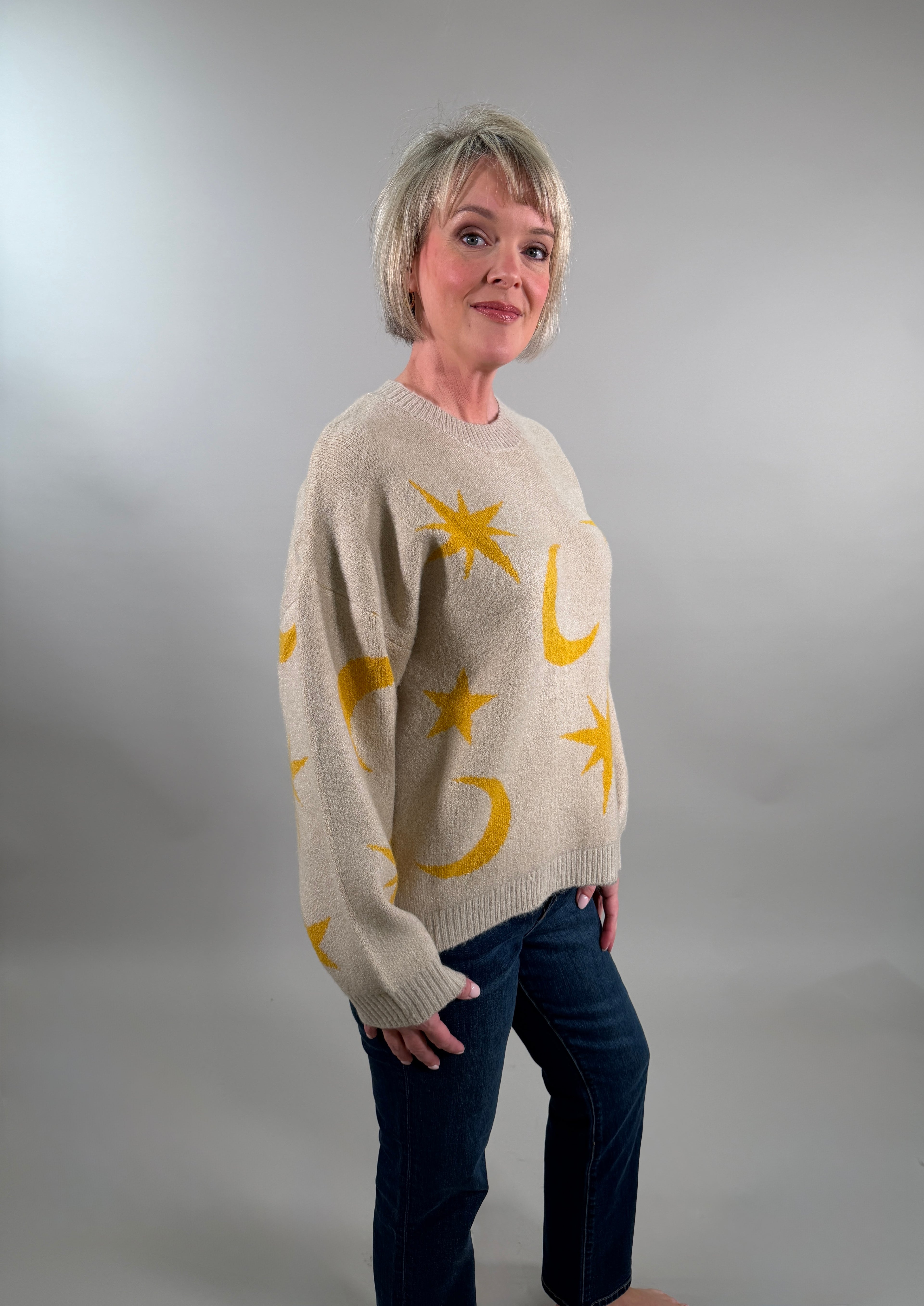 Oversized Constellation Cream Sweater