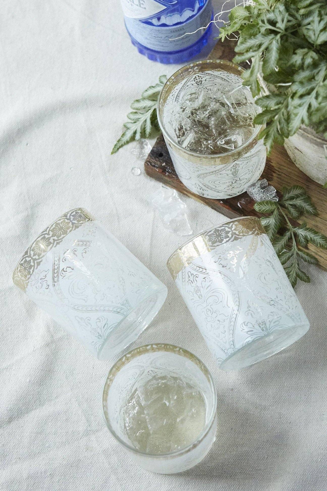 White Gem Rocks Glass