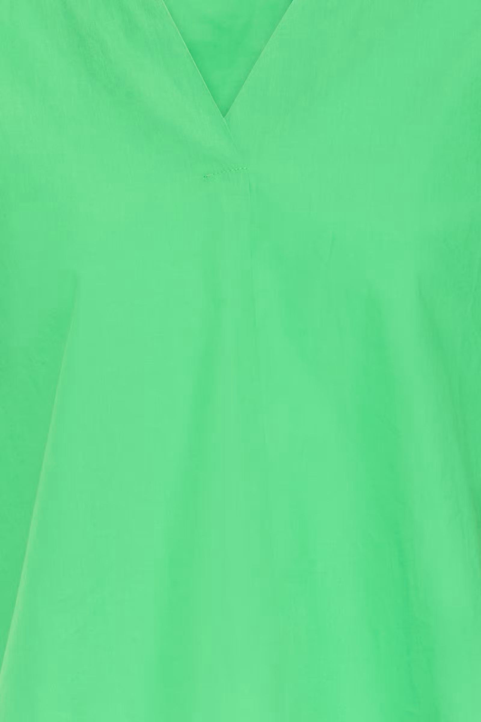 Up close of the green blouse.