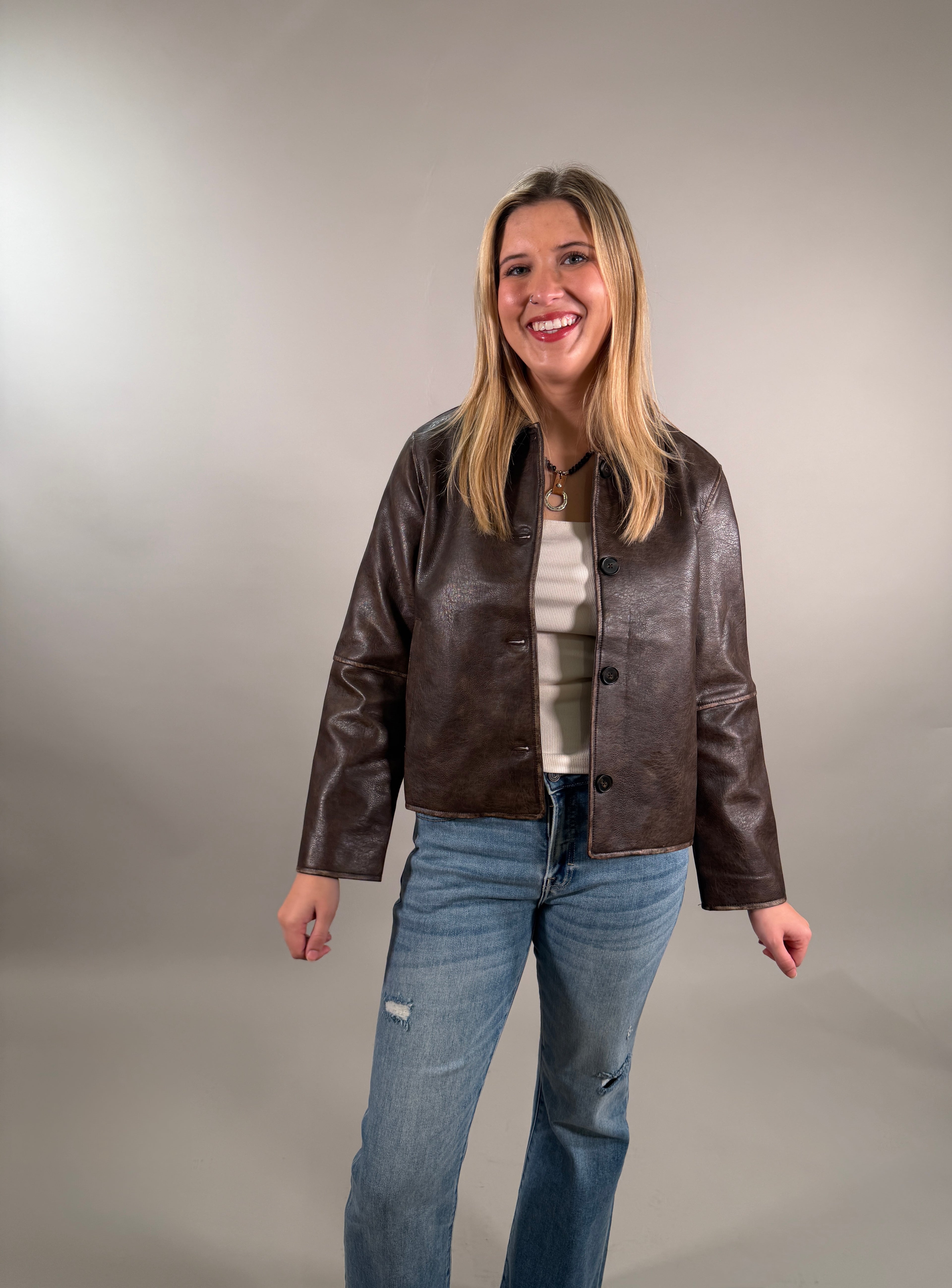 Distressed Leather Jacket