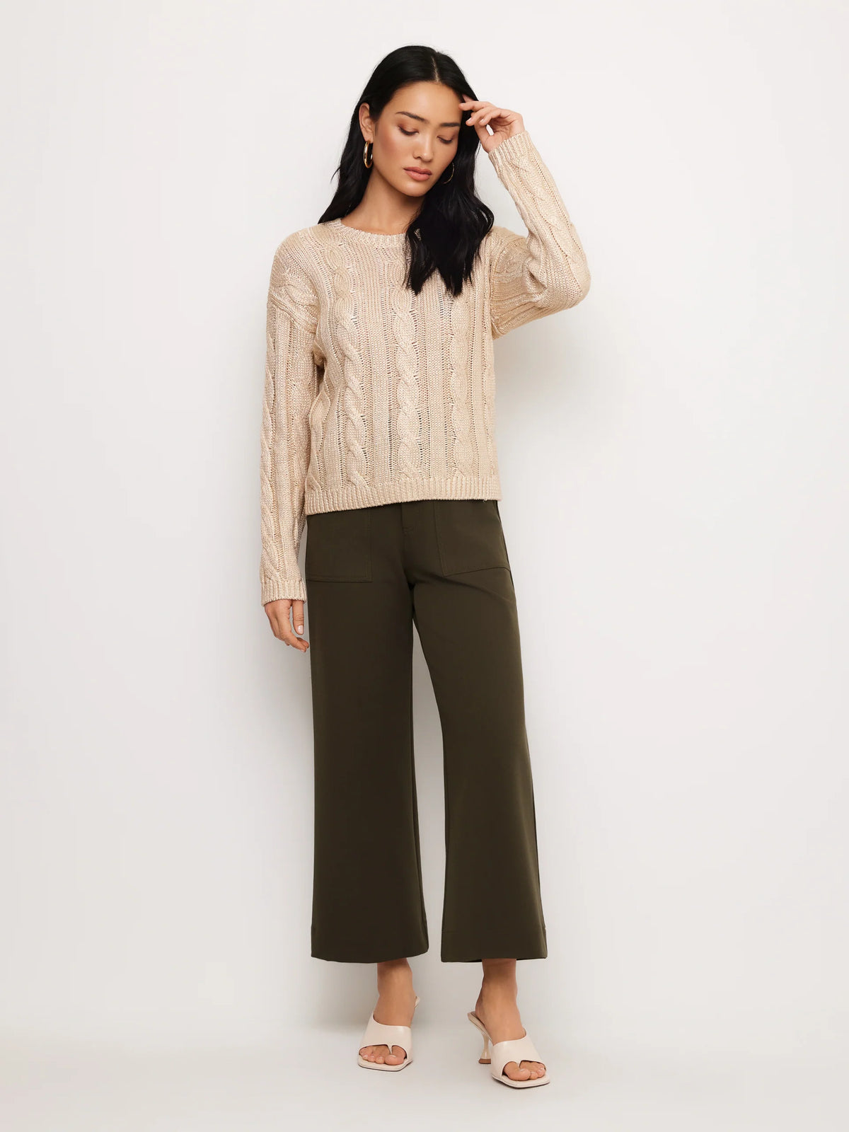 Metallic Crewneck Sweater