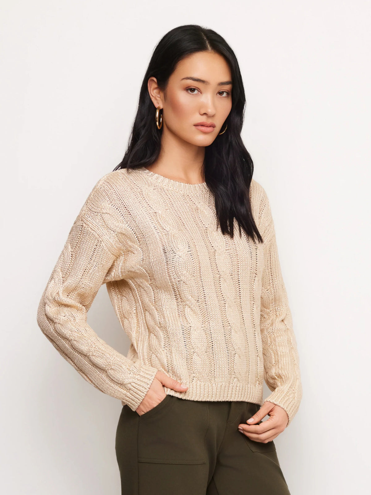 Metallic Crewneck Sweater