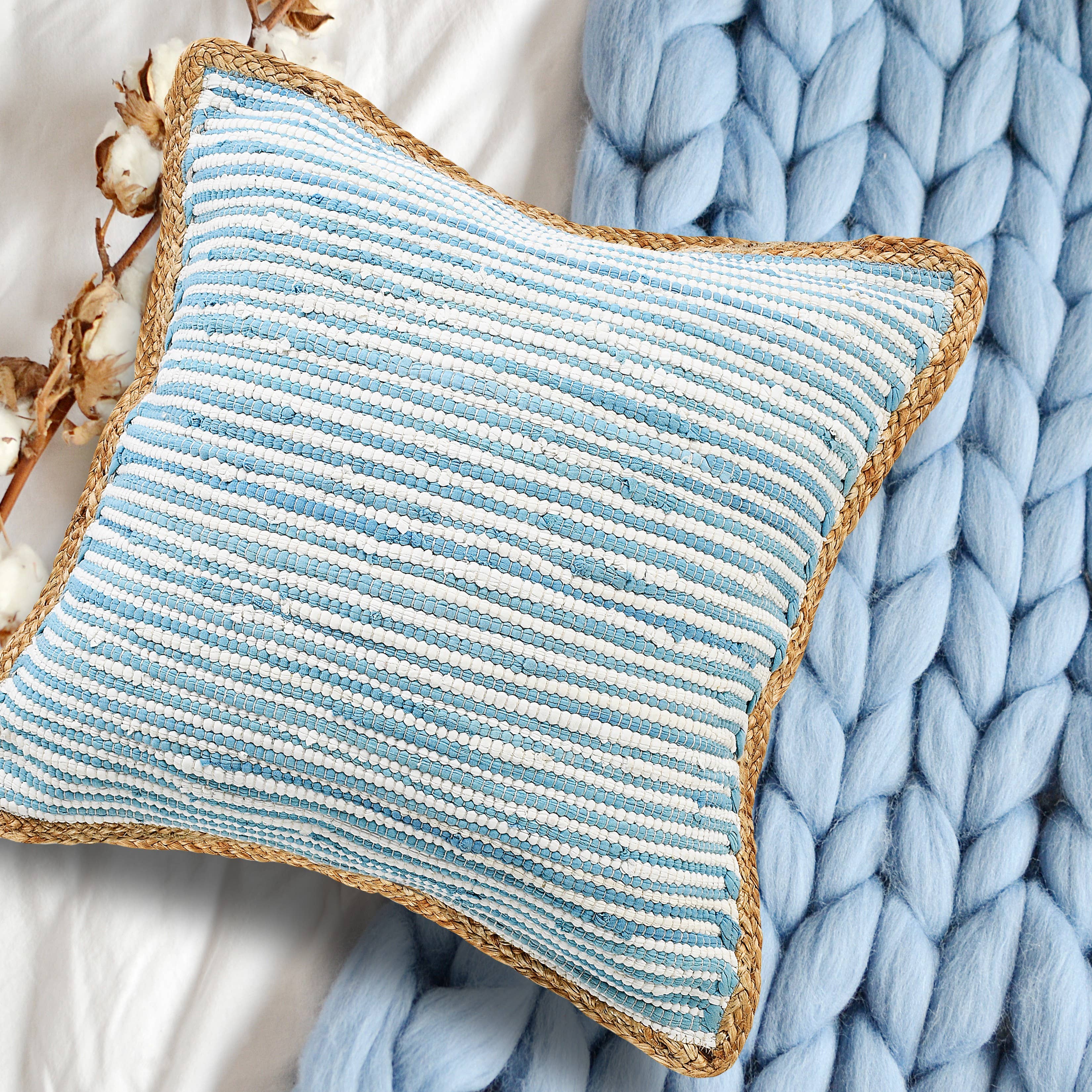 Jute Bordered Throw Pillow