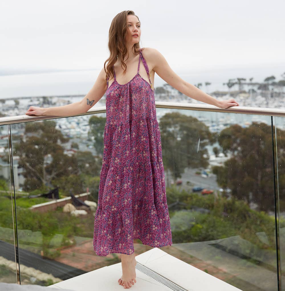 Block Printed Maxi Dress (Myla)