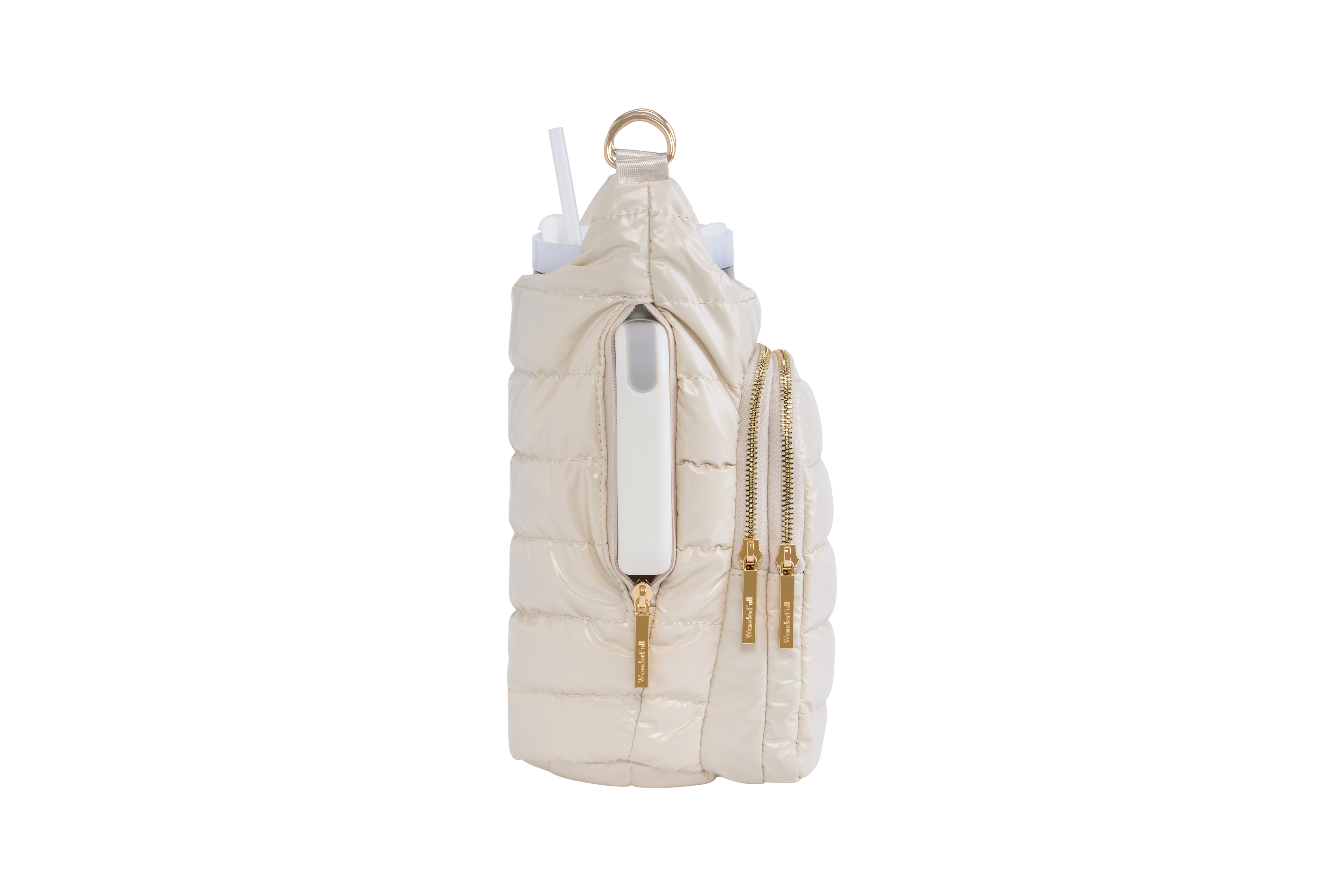 HydroBag® HANDLE™ - Ivory Lacquer with Solid Vegan Leather Trimmed Strap