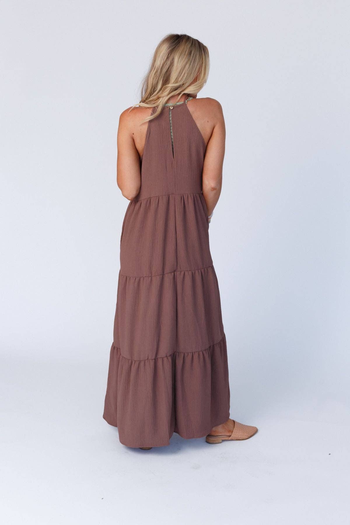 Waffle Tiered Maxi Dress