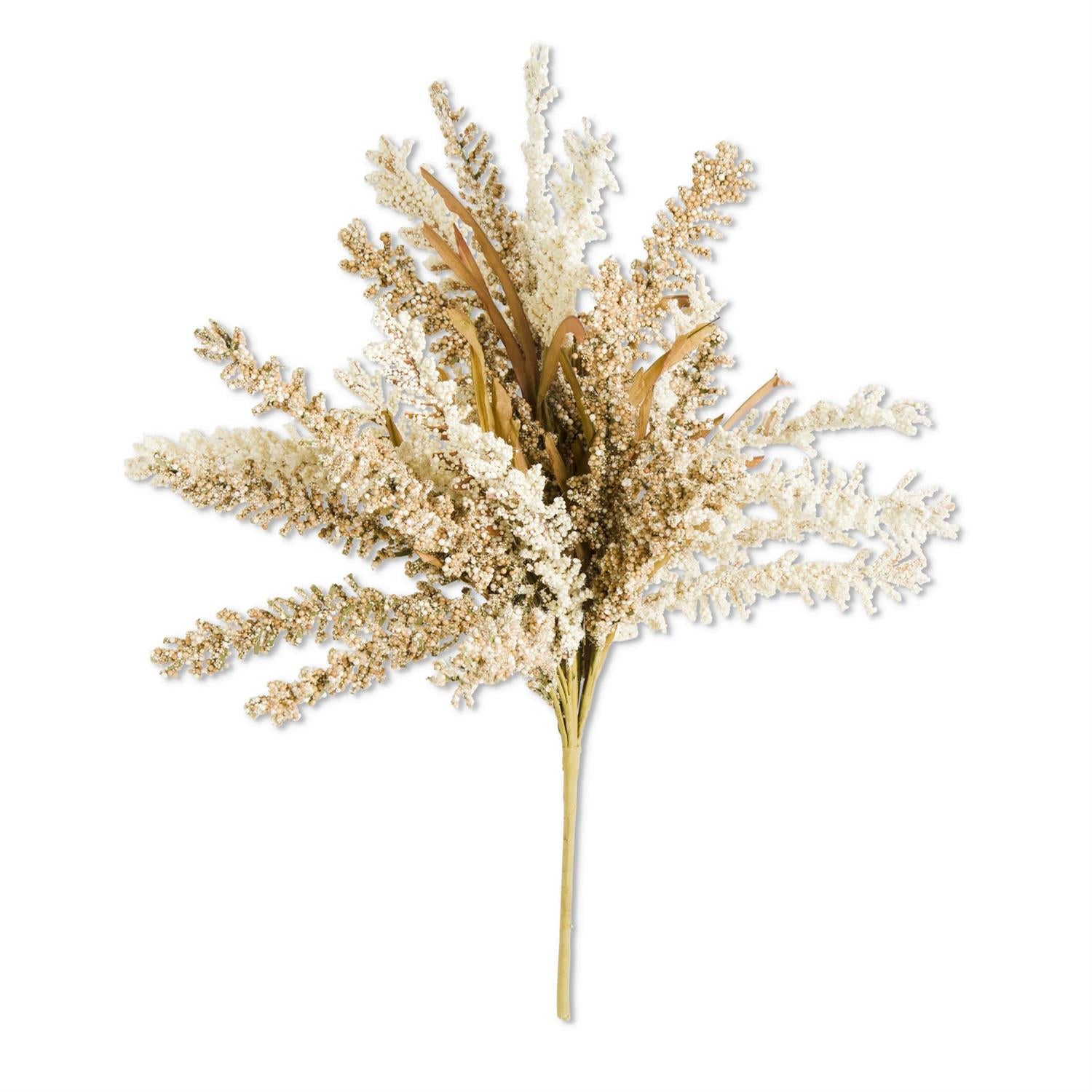 24 Inch Cream and Brown Heather Faux Bush