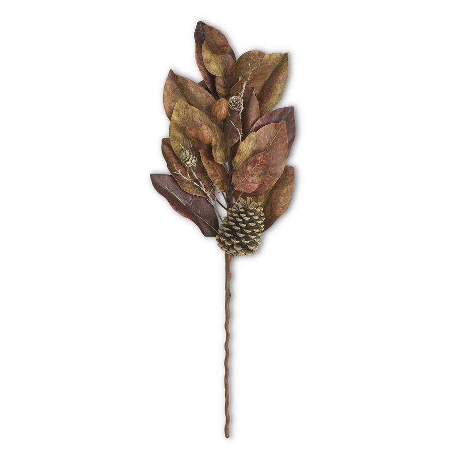 32 Inch Faux Fall Magnolia Stem
