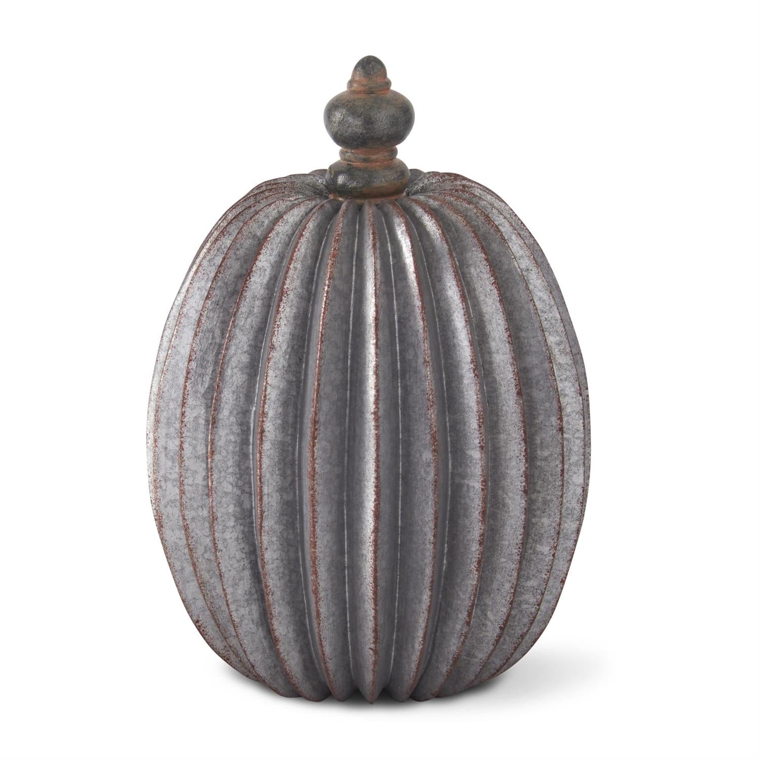 Gray & Copper Accordion Pumpkins with Knob Stems
