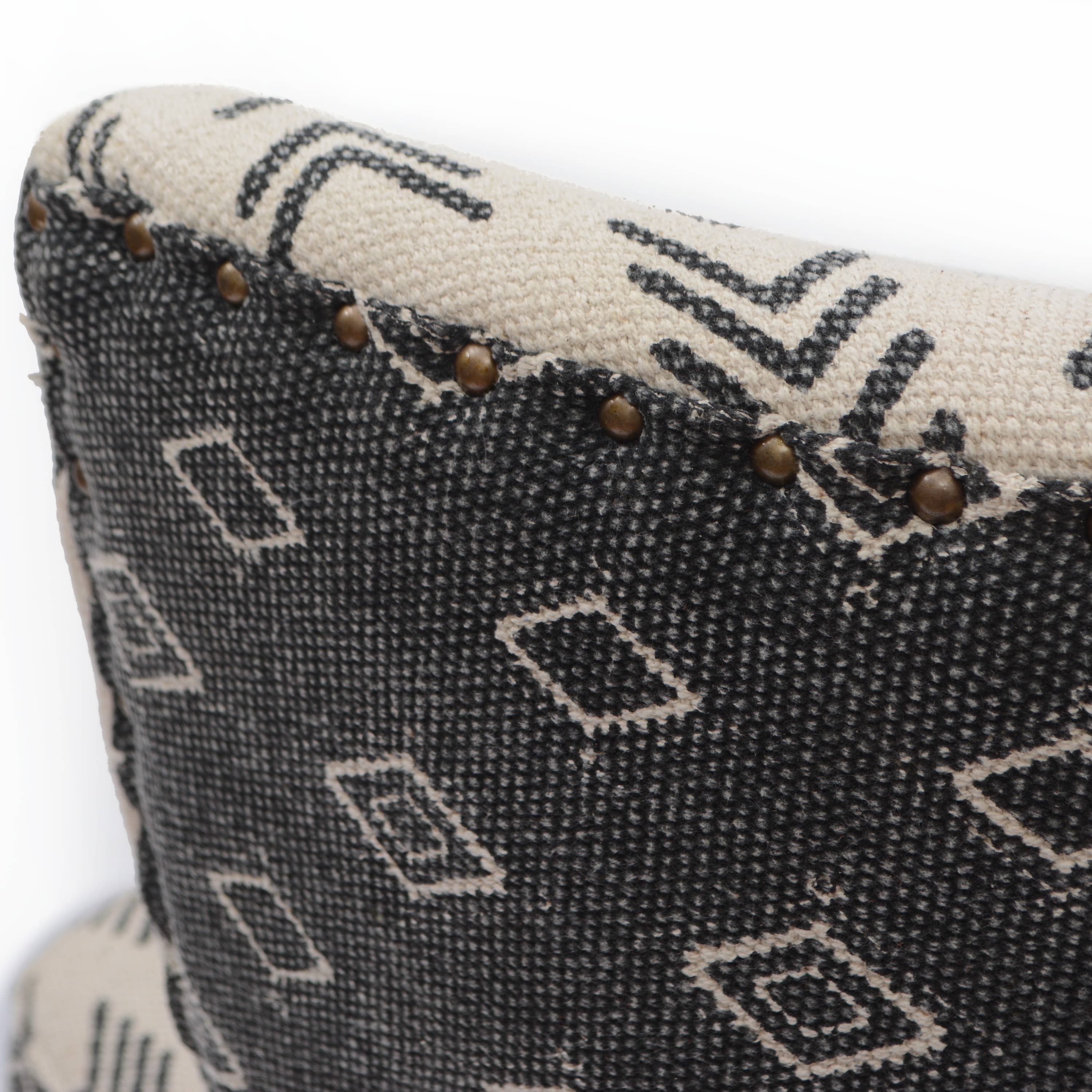 Farmhouse Handmade Cream/Charcoal Organic Cotton Chair