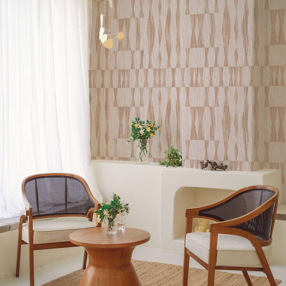 Grasscloth Geo Jute Peel and Stick Wallpaper, 28 sq. ft.