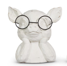 7" Pig in Glasses Bust