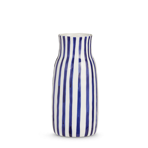 10.5" Blue and White Striped Vase