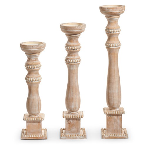 Whitewash Candle Holders