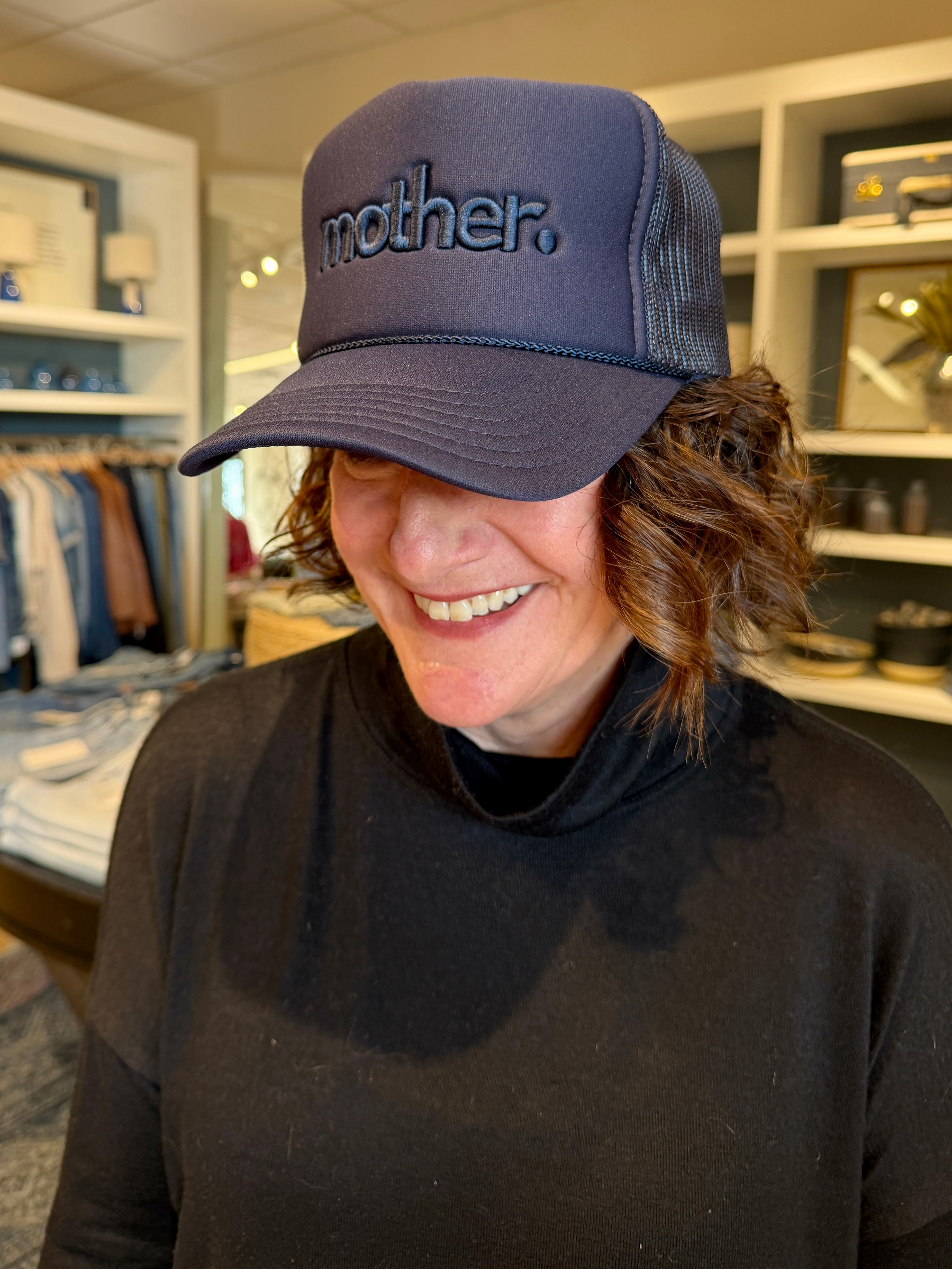 "mother." Embroidered Trucker Hat