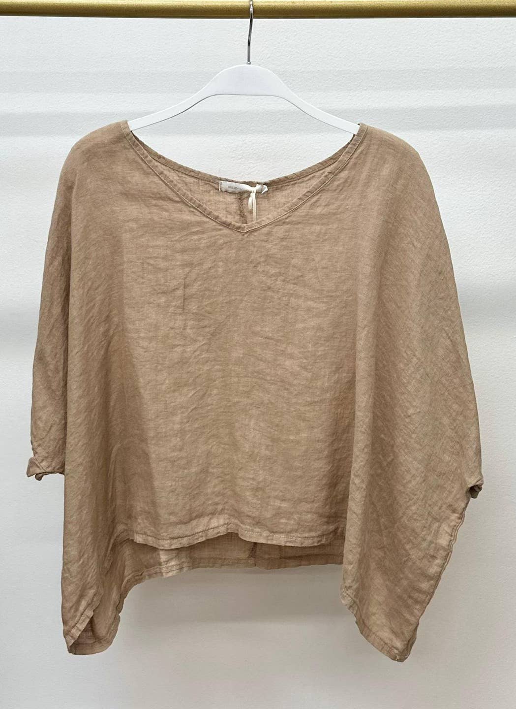 Linen Dolman Sleeve Crop Top