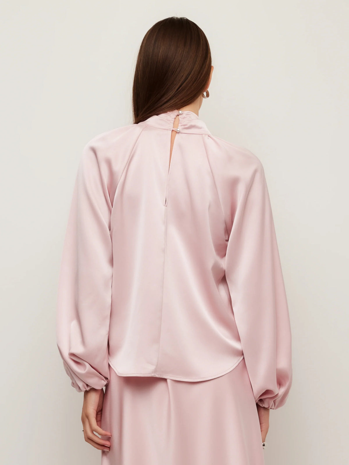 Alana Keyhole Satin Blouse