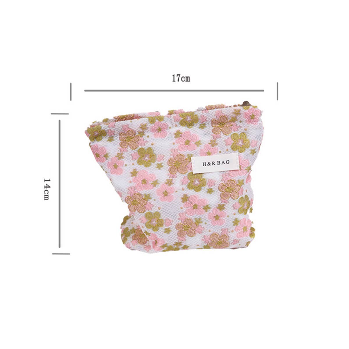 Sweet Green Floral Embossed Pouch