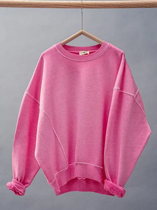 Crew Neck Comfort Washed Sweatshirt
