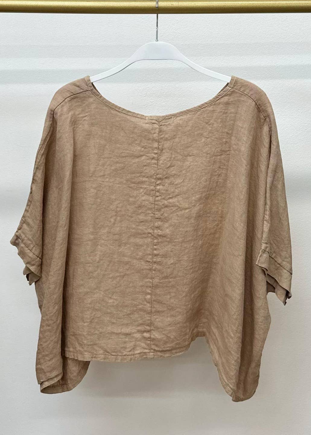 Linen Dolman Sleeve Crop Top