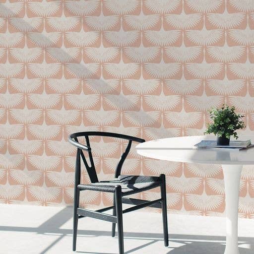 Feather Flock Blush Peel and Stick Wallpaper, 28 sq. ft.
