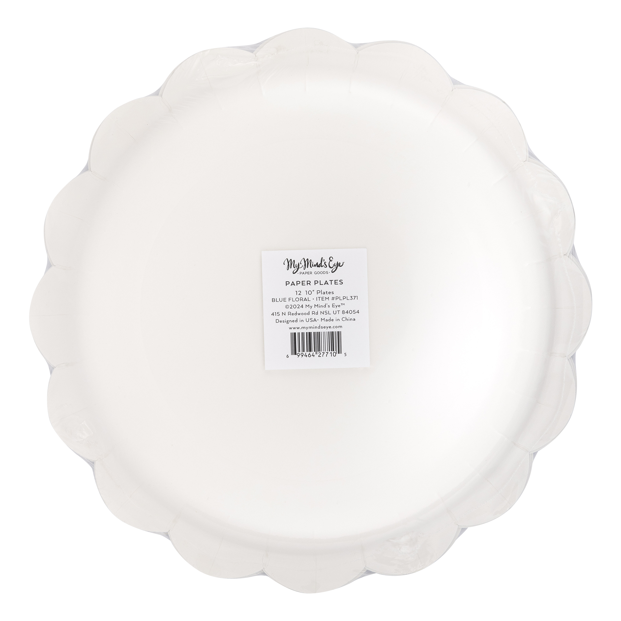 Blue Floral Paper Plate