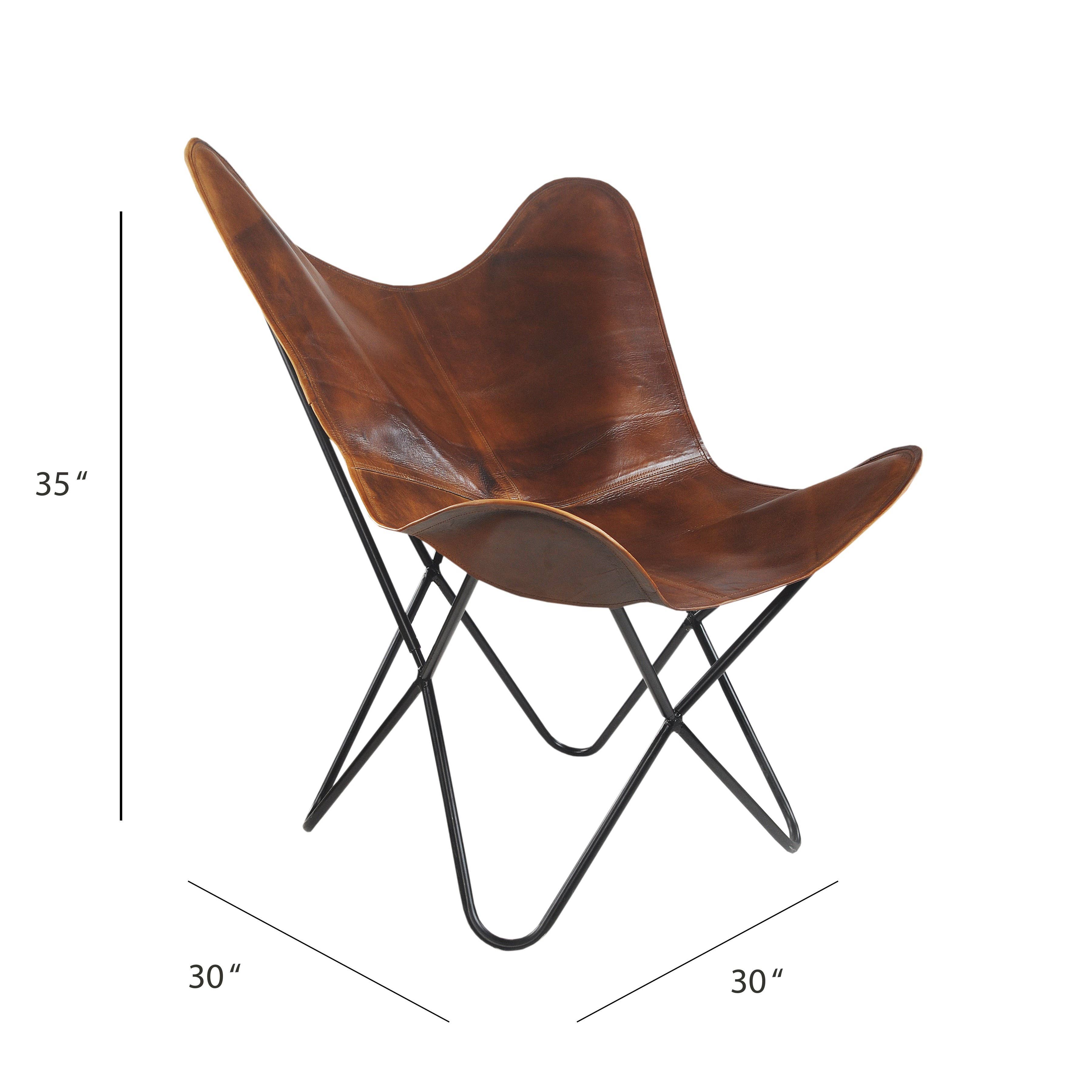 Brown Upholstery Leather Accent Chair