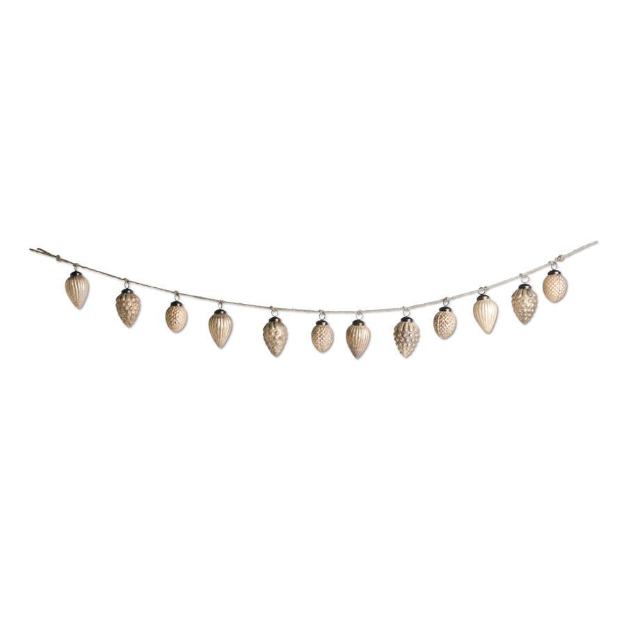 48" Light Brown Glass Acorn Ornament and Twine Garland