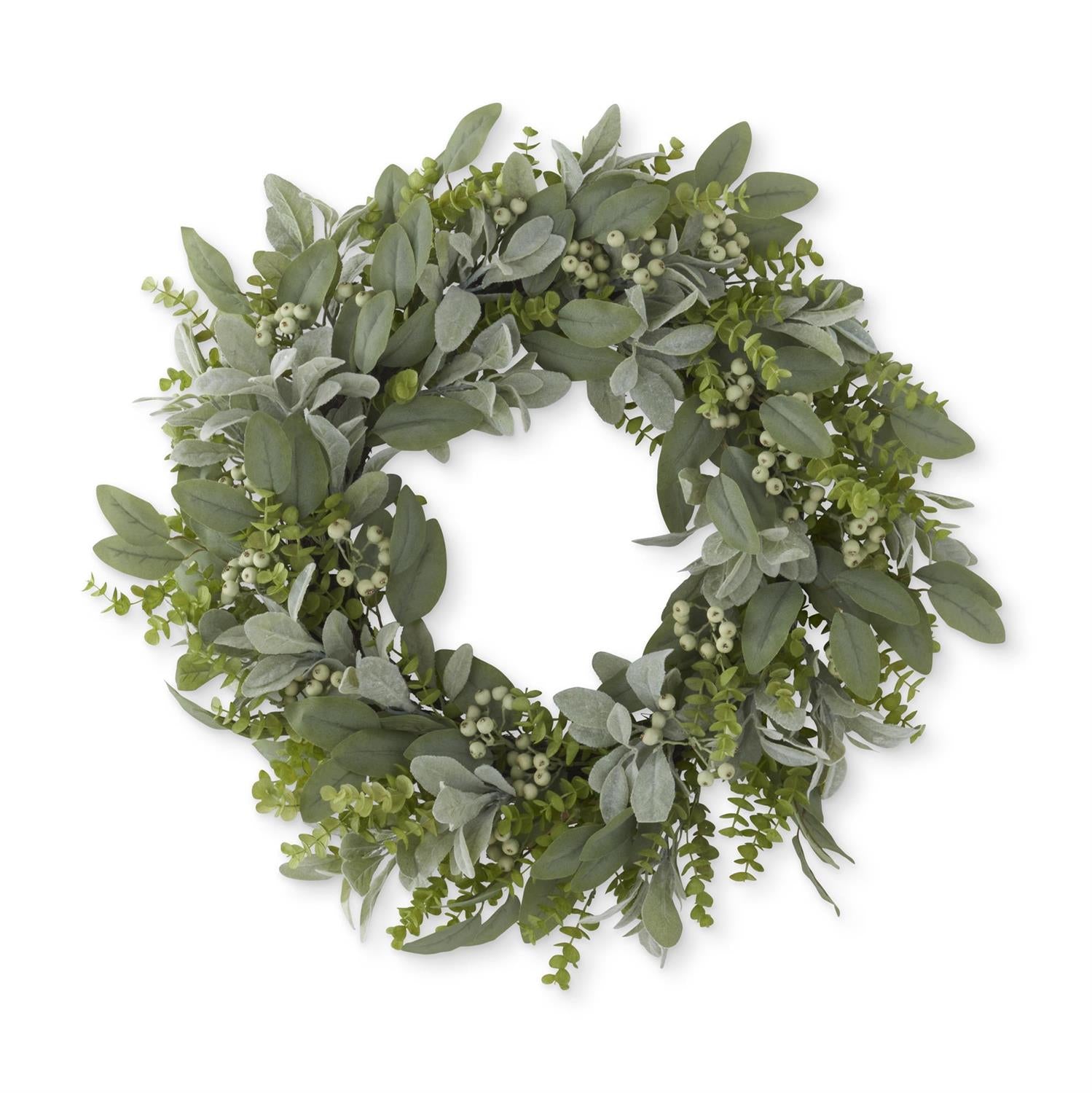 30-Inch Mixed Green Foliage with Berries Wreath
