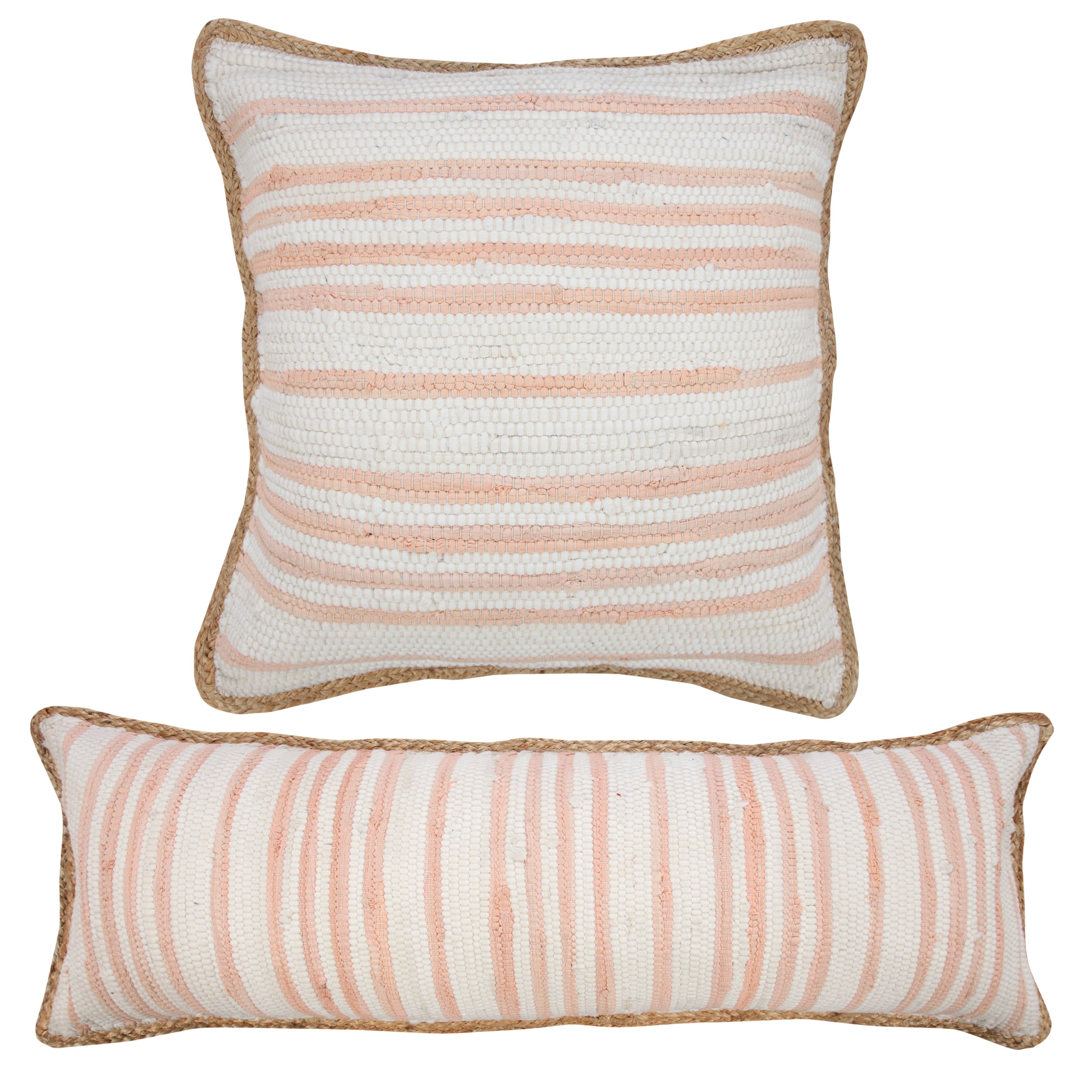 Jute Bordered Throw Pillow