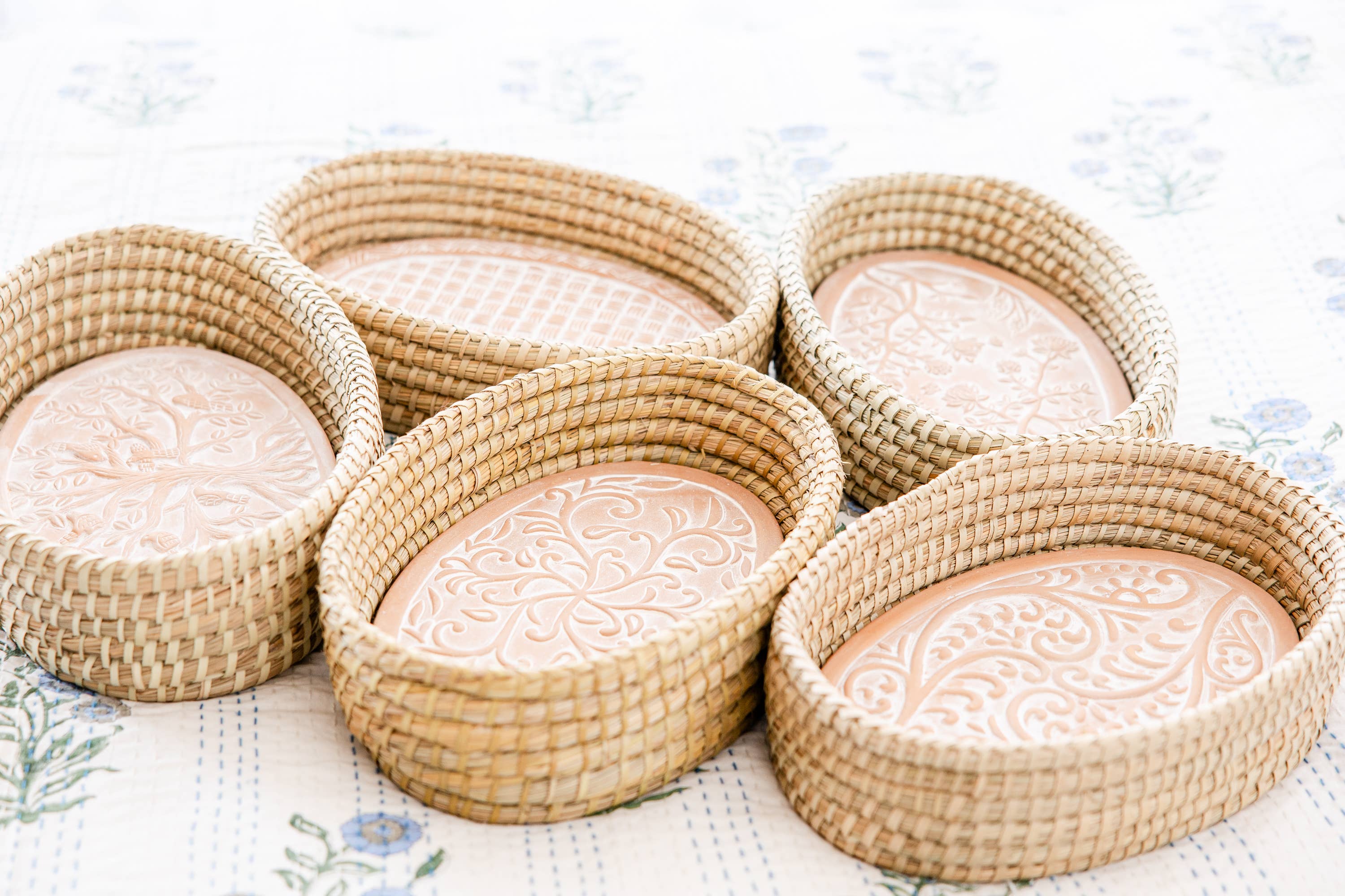 Oval Birds in a Tree Bread Warmer Basket