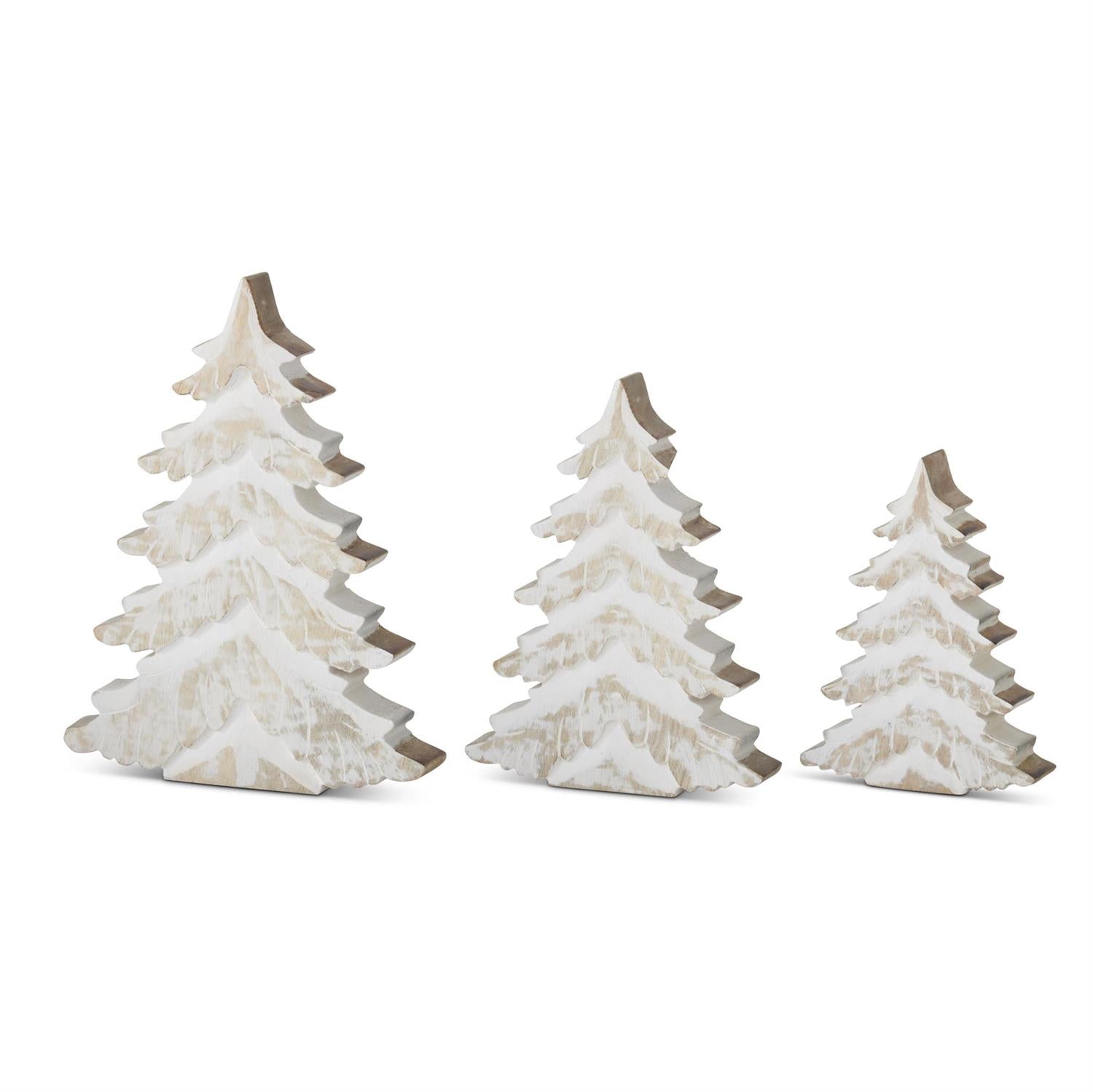 Whitewashed Mango Wood Christmas Trees