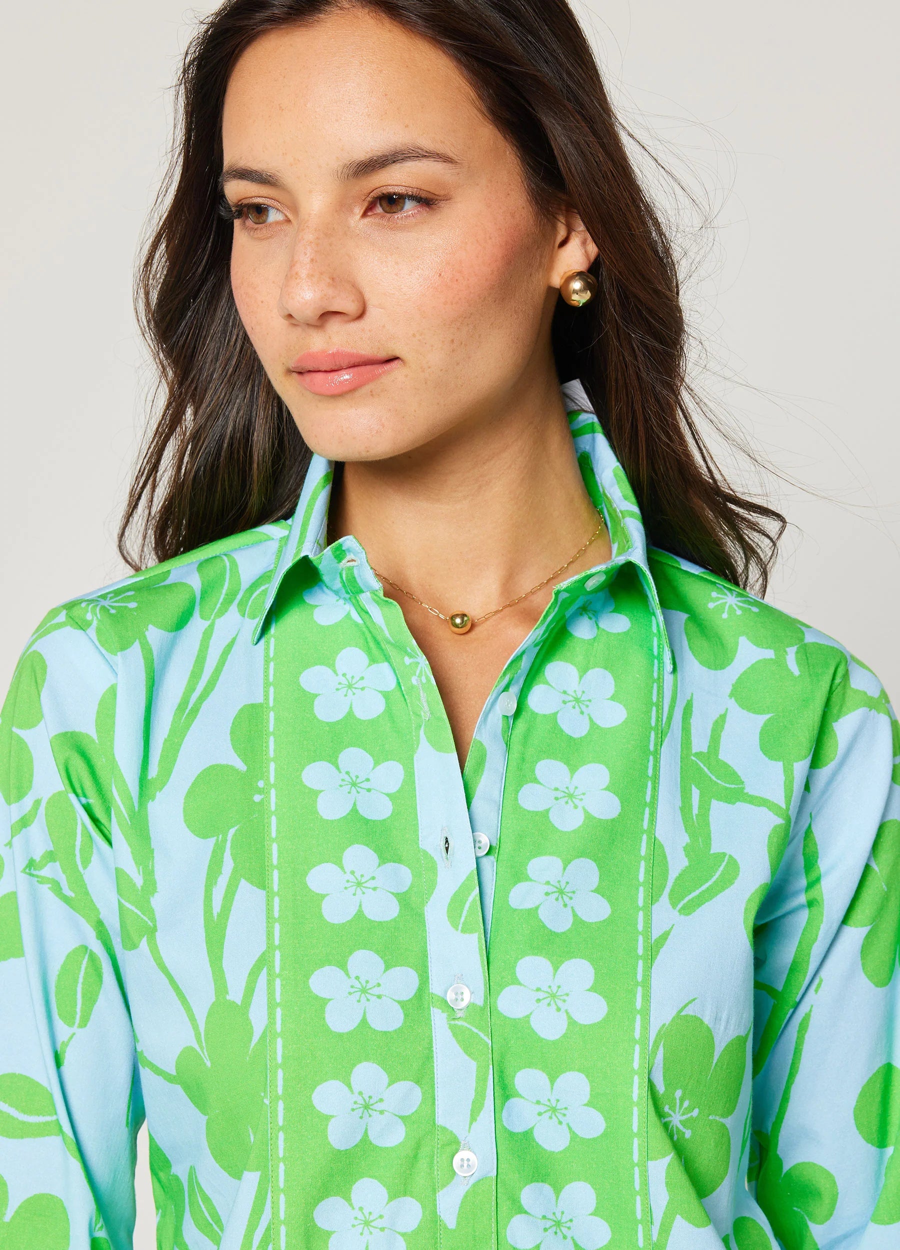 Petal Stretch Shirt Dress