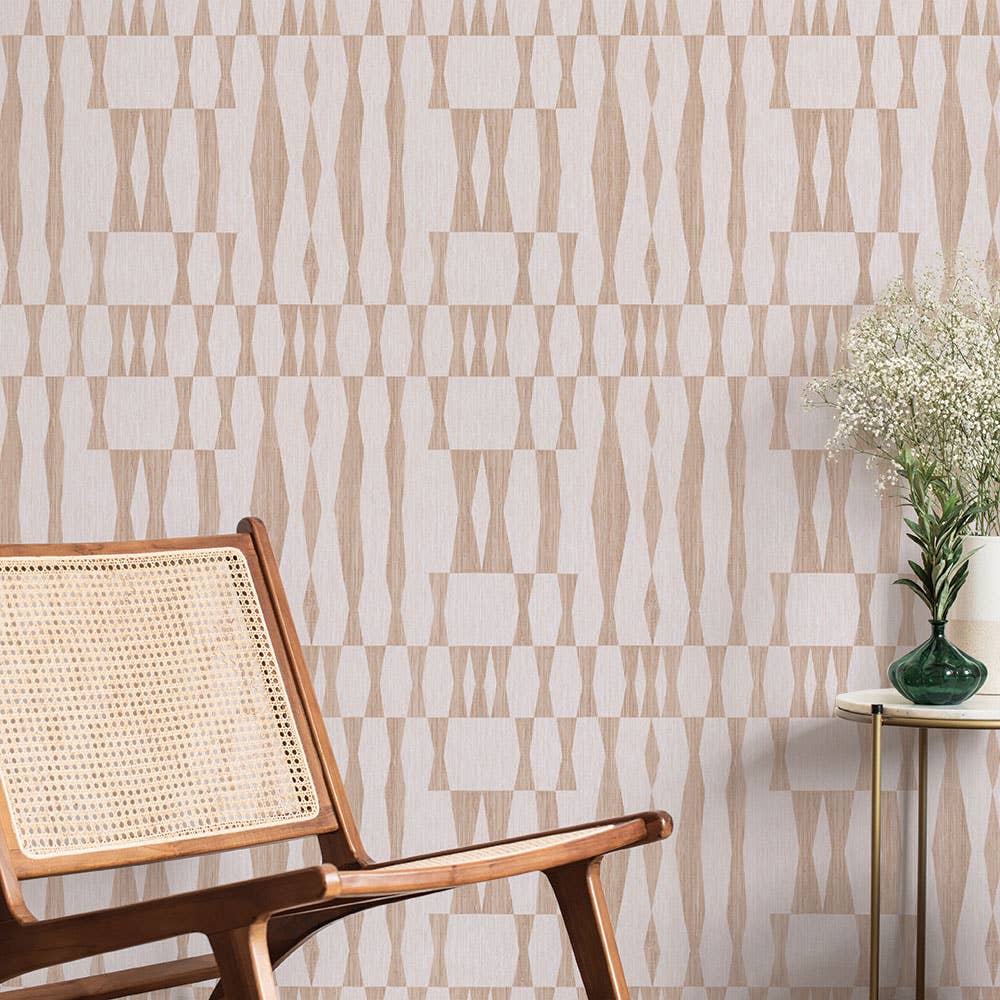 Grasscloth Geo Jute Peel and Stick Wallpaper, 28 sq. ft.
