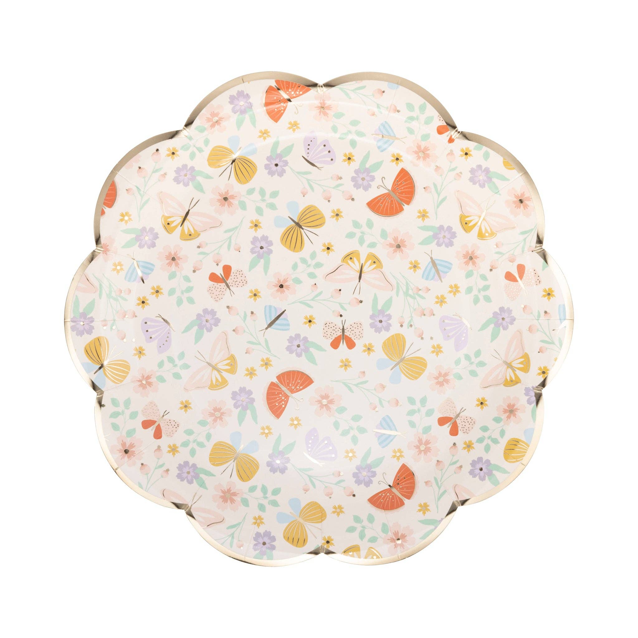 Butterfly Floral Paper Plate