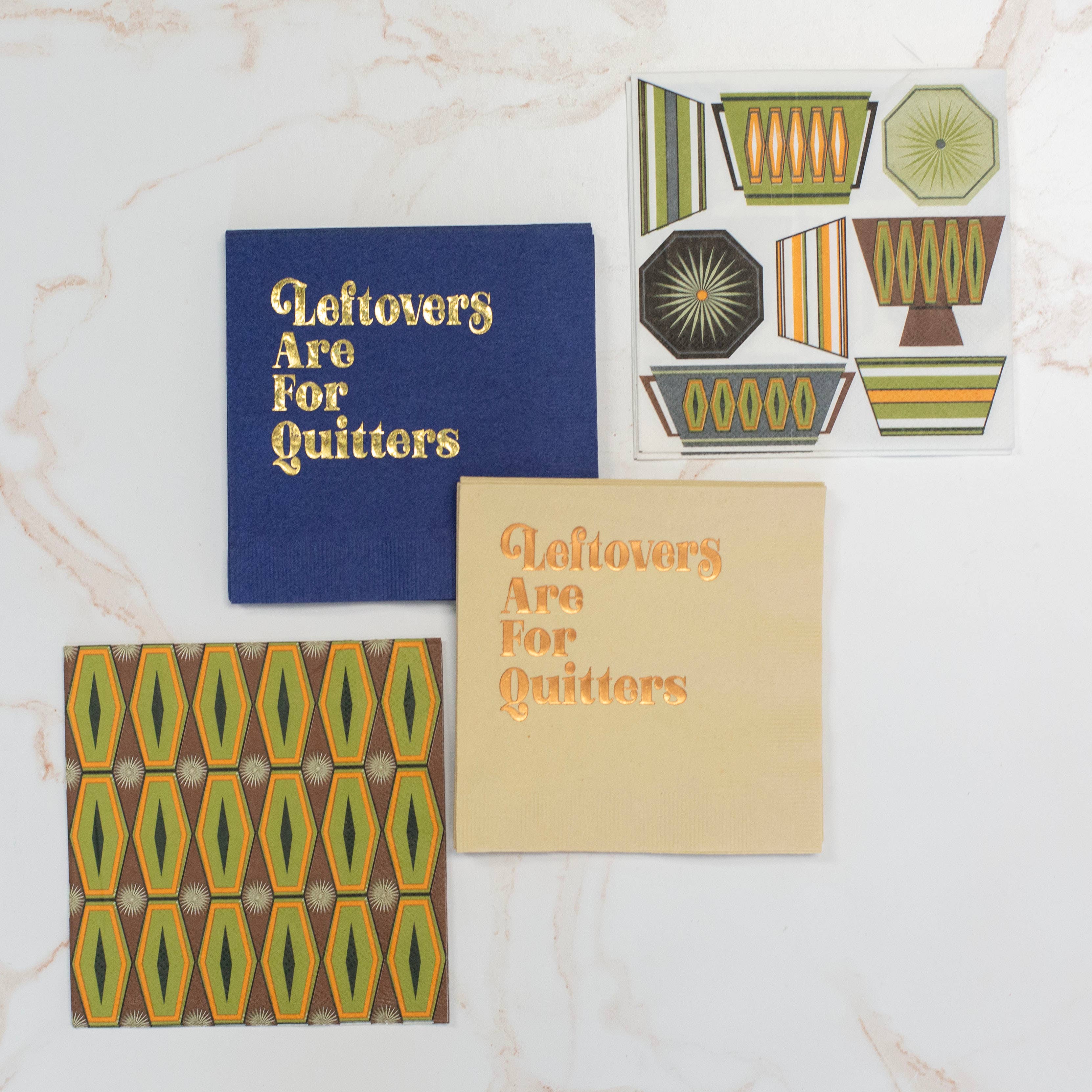 Leftovers are for Quitters Foil Cocktail Beverage Napkin