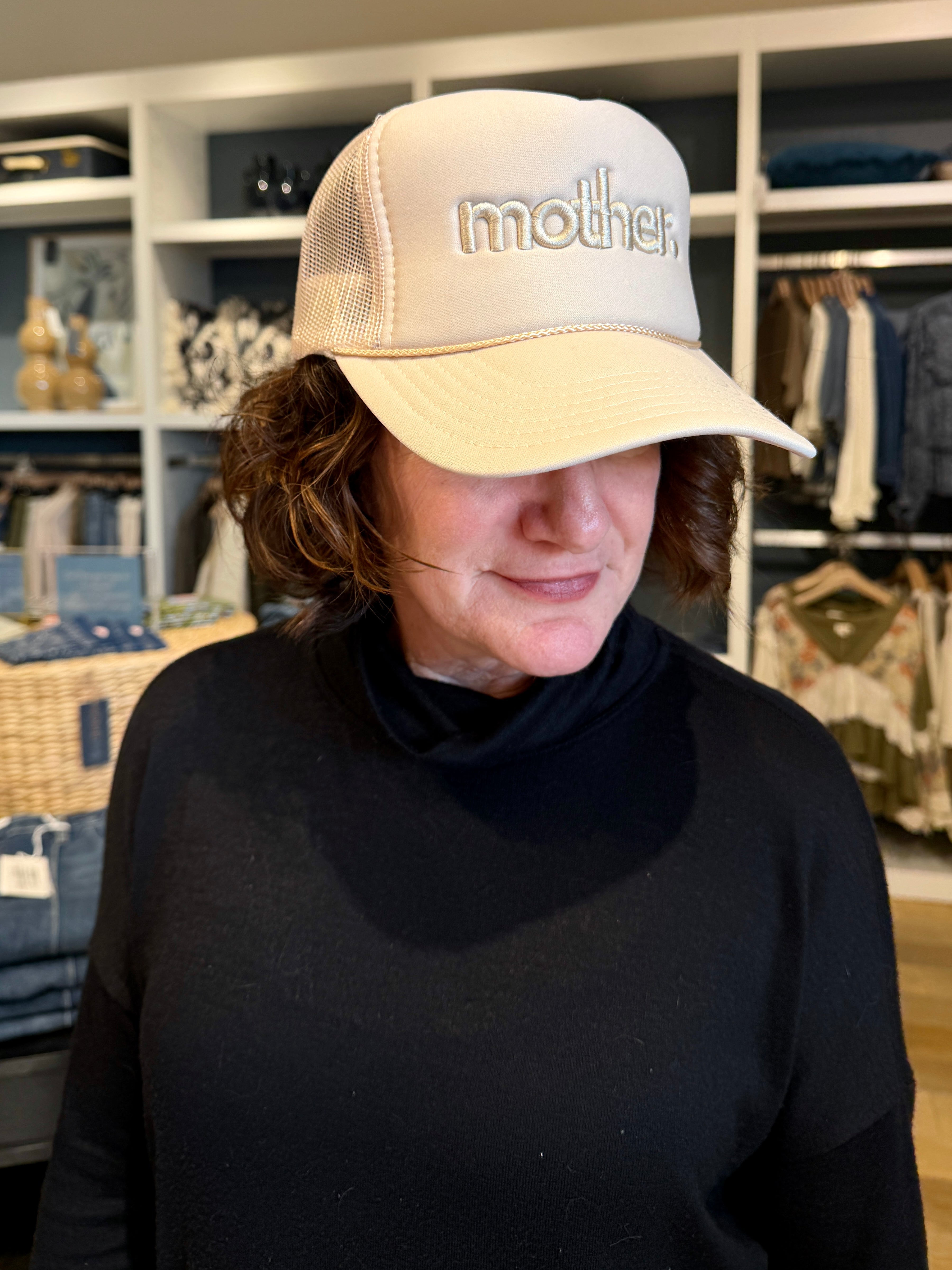 "mother." Embroidered Trucker Hat