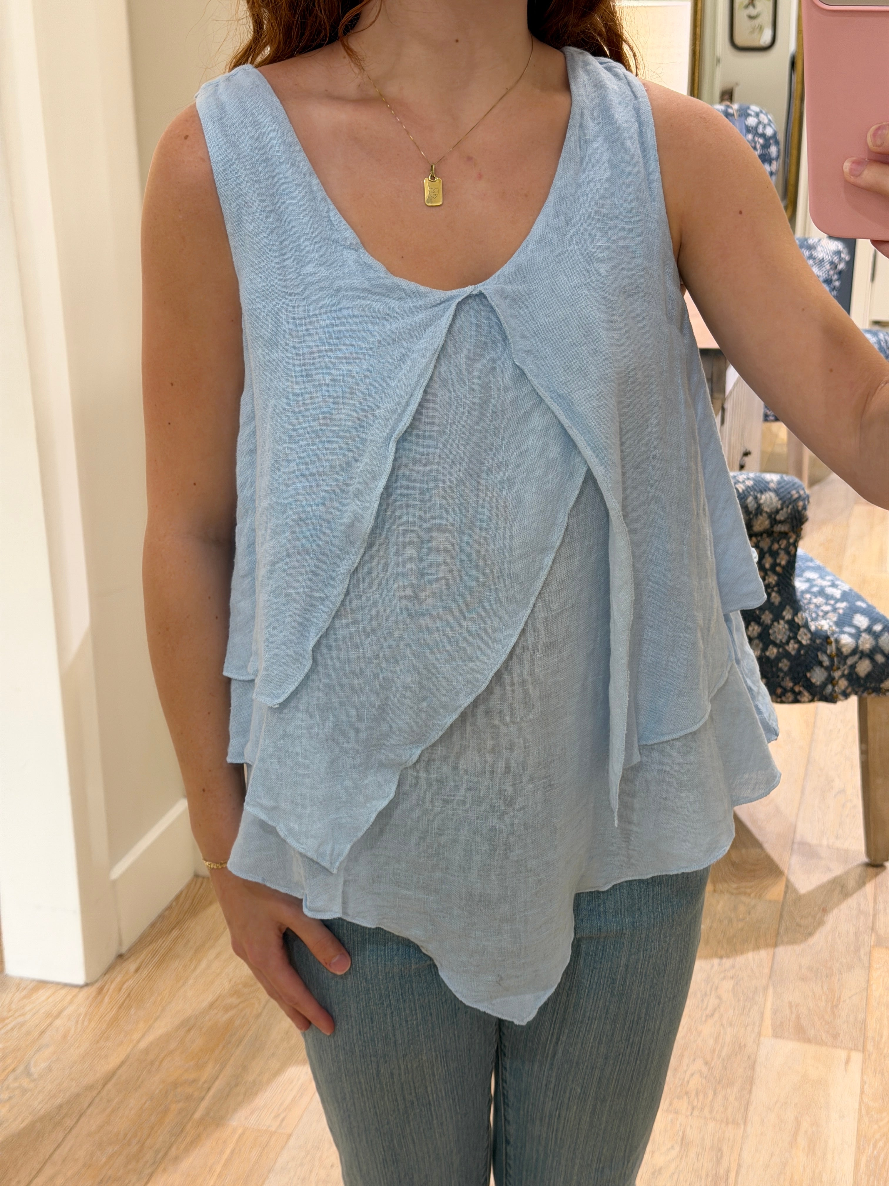 Tiered Linen Tank