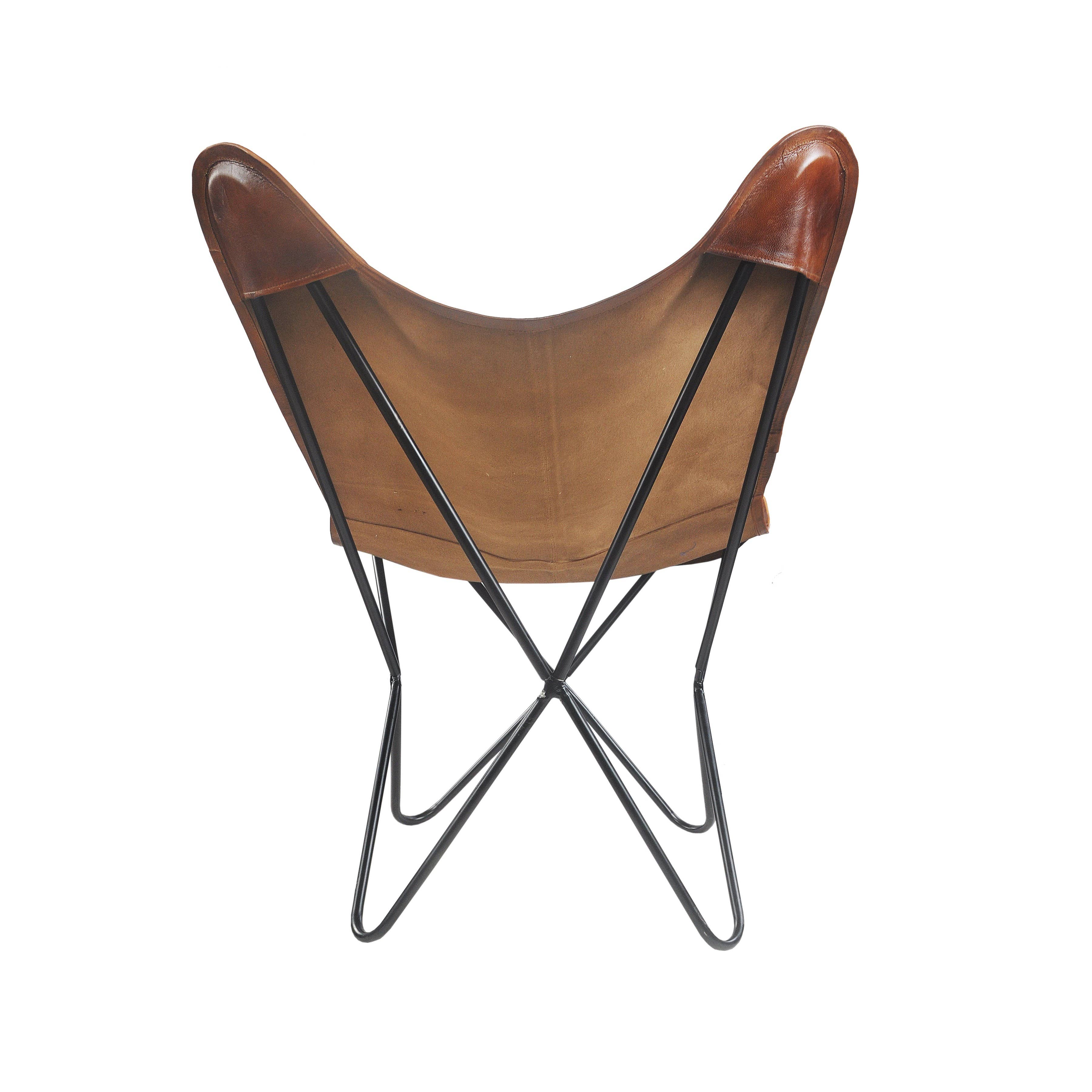 Brown Upholstery Leather Accent Chair