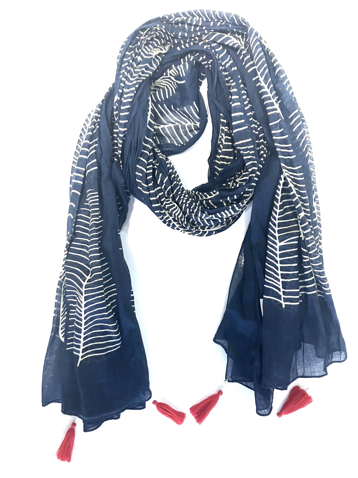 Cotton Scarf with Tassel