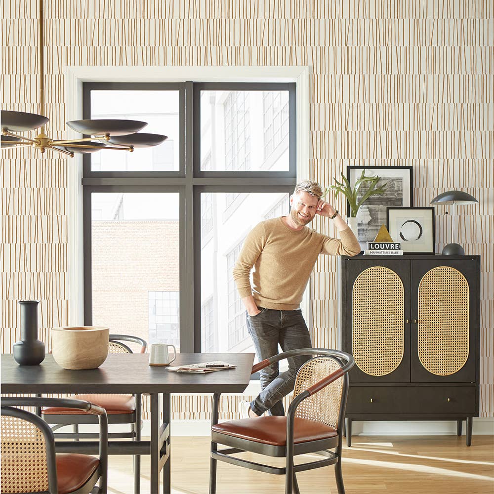 Shift Copper Peel and Stick Wallpaper, 28 sq. ft.